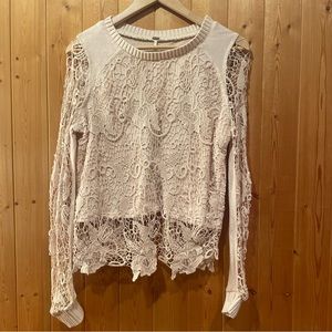 Free People Crochet Shirt